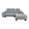 Soft Easy Clean Fabric L Shape Sofa with 2 Slide Out and Horses - 6063